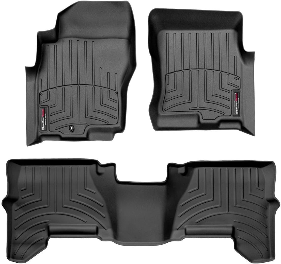 WeatherTech Custom Fit FloorLiners for Nissan Xterra, Xterra, Pathfinder - 1st & 2nd Row (44033-1-2), Black