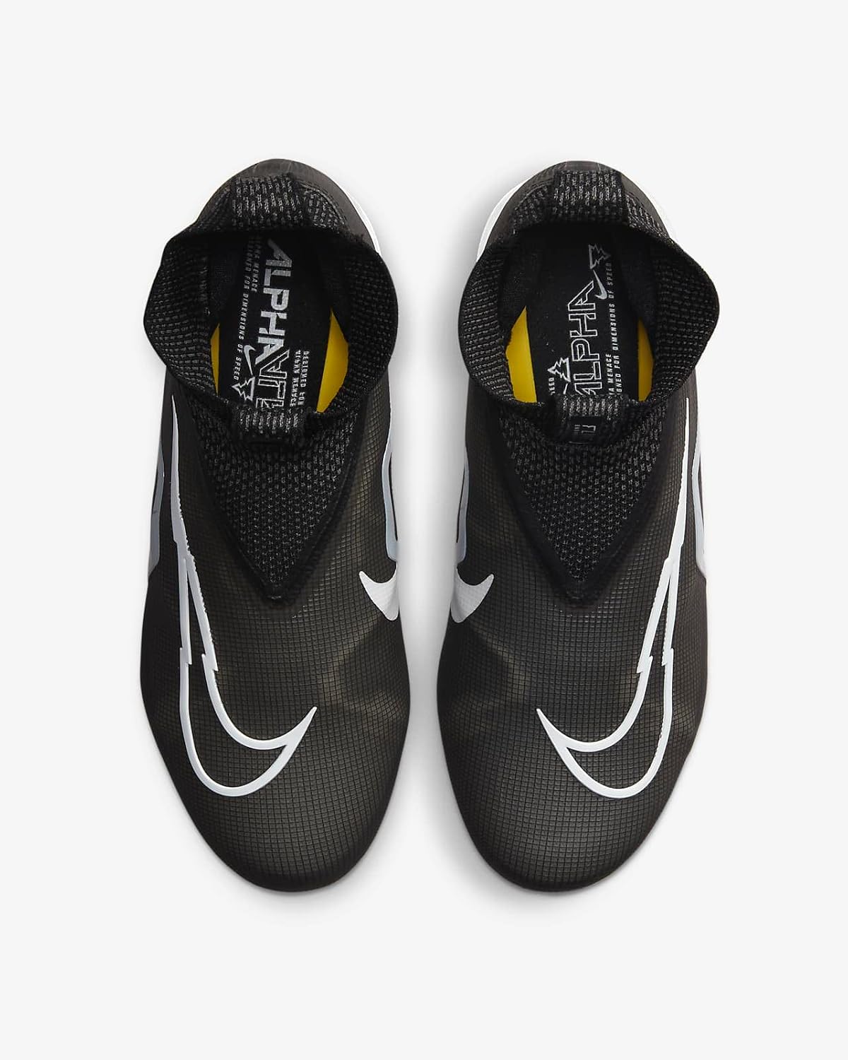 Nike Alpha Menace Elite 3 White/Particle Grey/Opti Yellow/Black Mens Football Cleat.