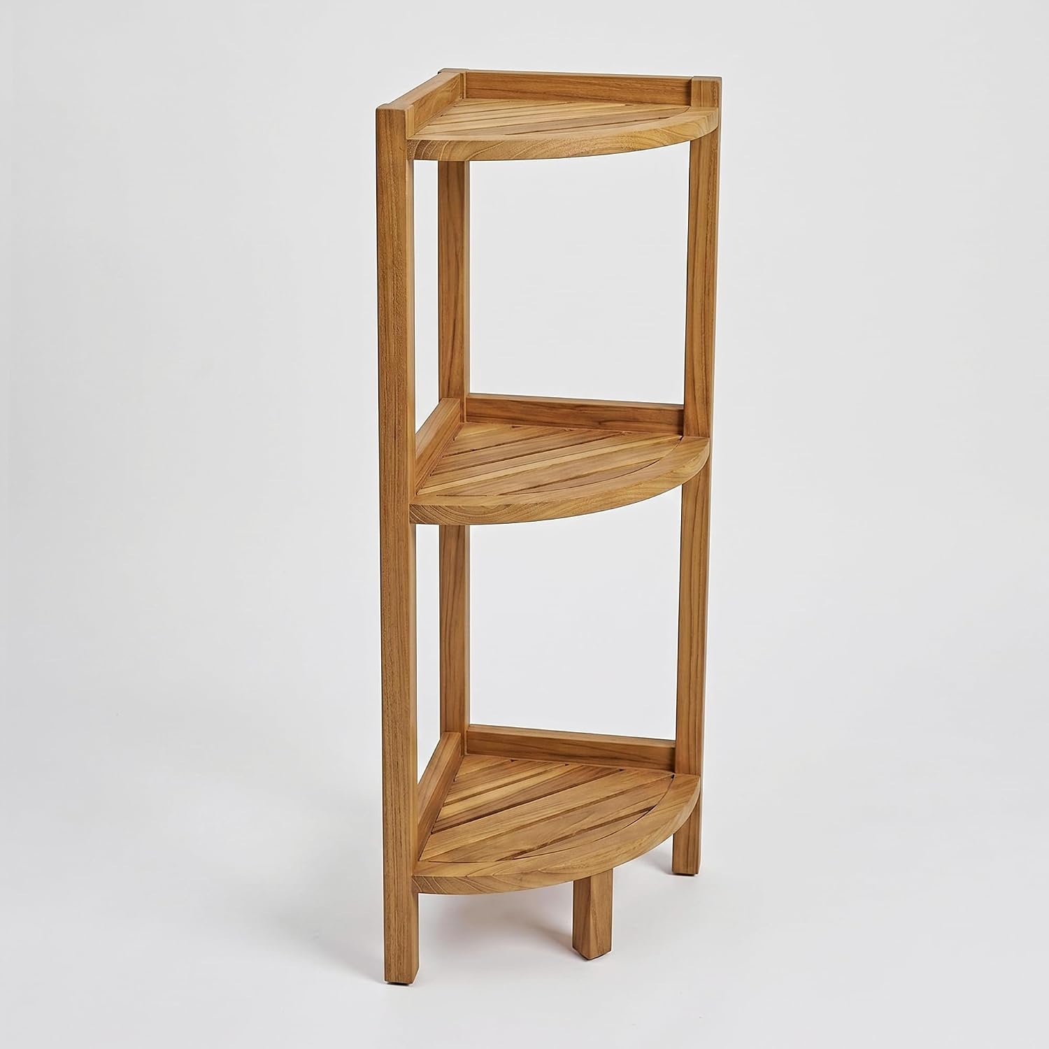 Asta Spa Teak 3-Tier Bathroom Free Standing Corner Shelf, Avila, Fully Assembled, TB-137