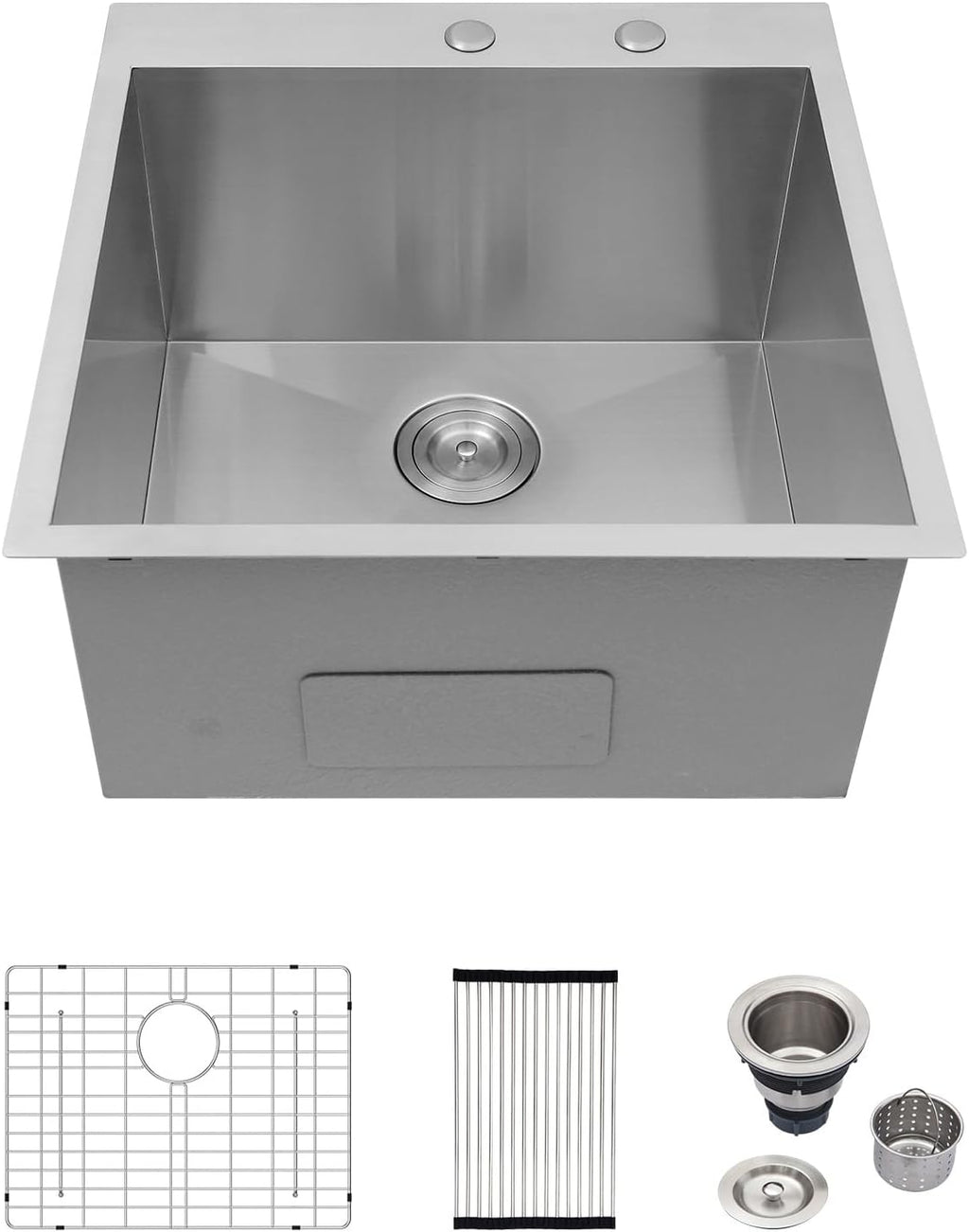 Logmey 22x22 Drop in Laundry Sink 22 Inch Laundry Room 12' Deep Sinks Handmade 16 Gauge Heavy Duty Stainless Steel Large Capacity Utility Washing Tub for Home & Commercial Use
