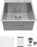 Logmey 22x22 Drop in Laundry Sink 22 Inch Laundry Room 12' Deep Sinks Handmade 16 Gauge Heavy Duty Stainless Steel Large Capacity Utility Washing Tub for Home & Commercial Use