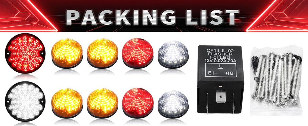 LED Upgraded Light Tail Light Kits, 10Pcs Led Indicator Light Compatible with Land Rover Defender 1990-2016 (Colored)
