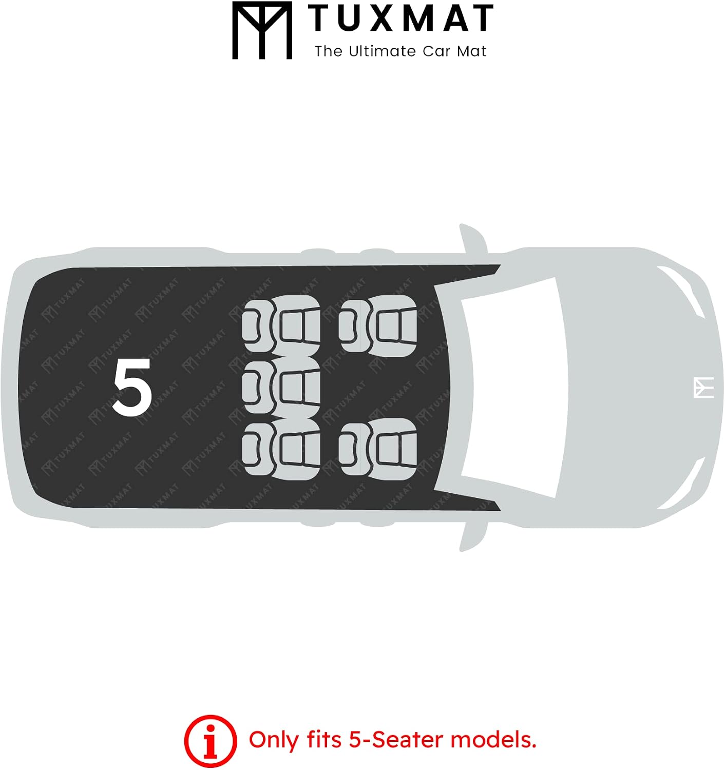 TuxMat - for Toyota 4Runner 5-Seater 2013-2024 Models - Custom Car Mats - Maximum Coverage, All Weather, Laser Measured - This Full Set Includes 1st and 2nd Rows