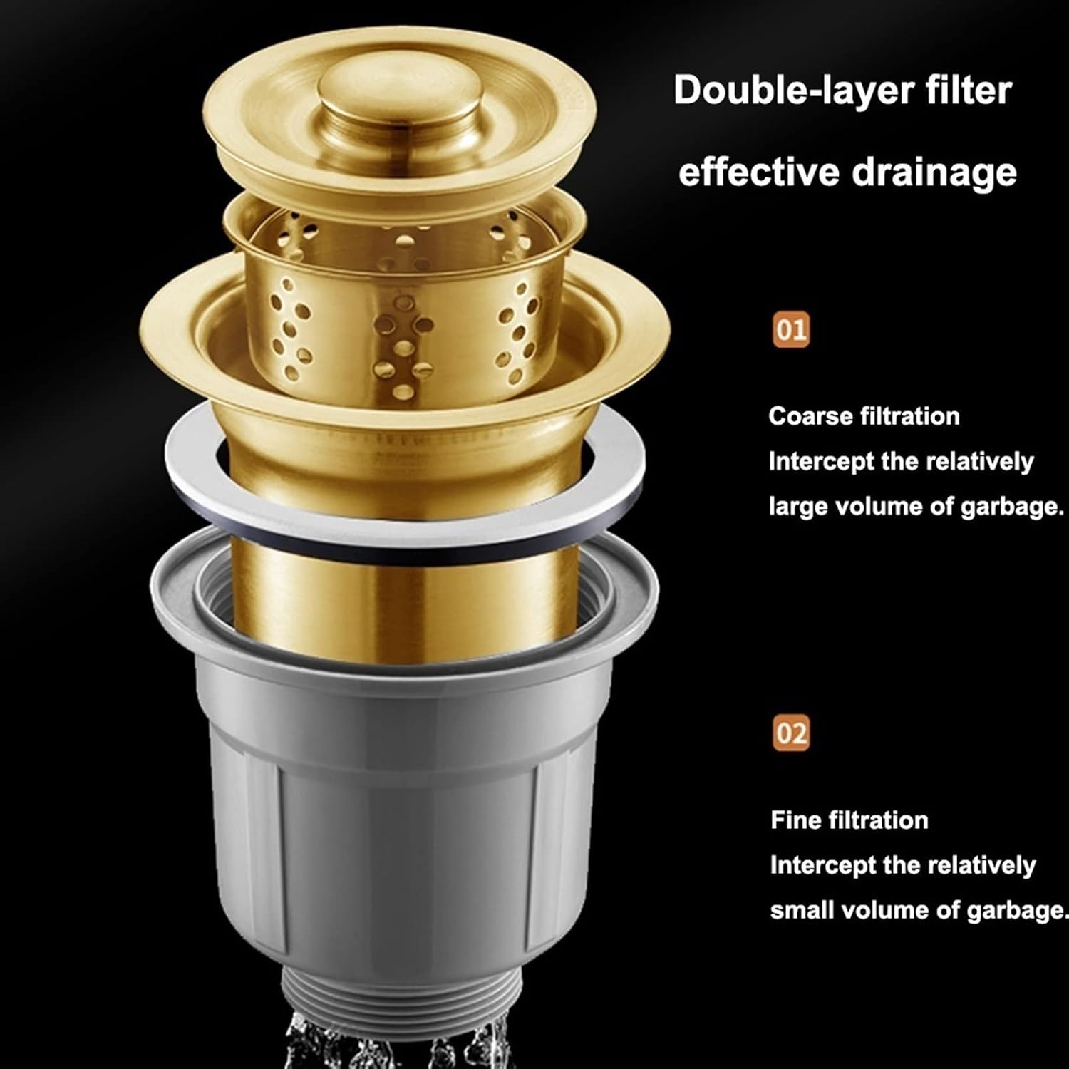 Gold Single Bowl Kitchen Sink Stainless Steel Small Bar Sink with Faucet and Drain Kit Drop-in Or Undermount (Color : Gold-2, Size : 36x36cm) (Gold2 36x36cm)