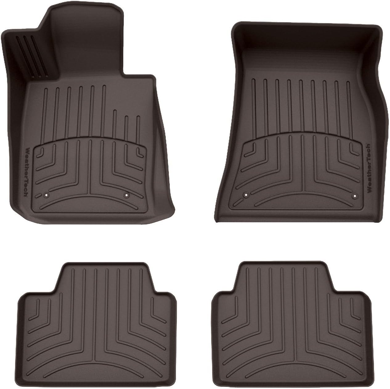 WeatherTech FloorLiner HP Custom Fit Floor Mats for BMW 330e, M340i, M3 Competition - 1st & 2nd Row (471530-1-2IM), Cocoa