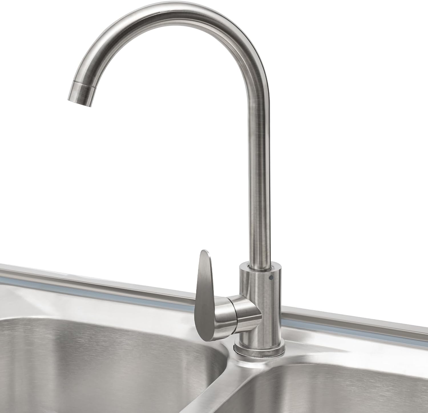 Free Standing Commercial Kitchen Sink Stainless Steel, Double Bowl Utility Sink with 2 360° Rotatable Faucet and Water Pipes Restaurant Outdoor Utility Sink Right Dual-Bowl (47x17.7x31.5in-B)