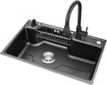 Kitchen Sinks, Single Bowl Kitchen Sink Kitchen Sink Household Bar Sink Rv Sink with Faucet (