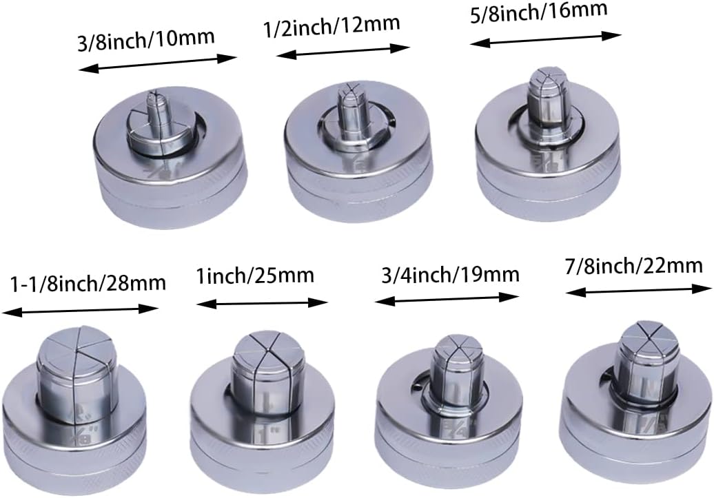 ST-300A Hydraulic Tube Expander Tool Kit, Tubing Expander HVAC Swaging Tool Kit, Hydraulic Expander Deburring Tool with 7 Expander Heads for 3/8 To 1-1/8 Inches Copper Pipes, Expand Copper, Brass
