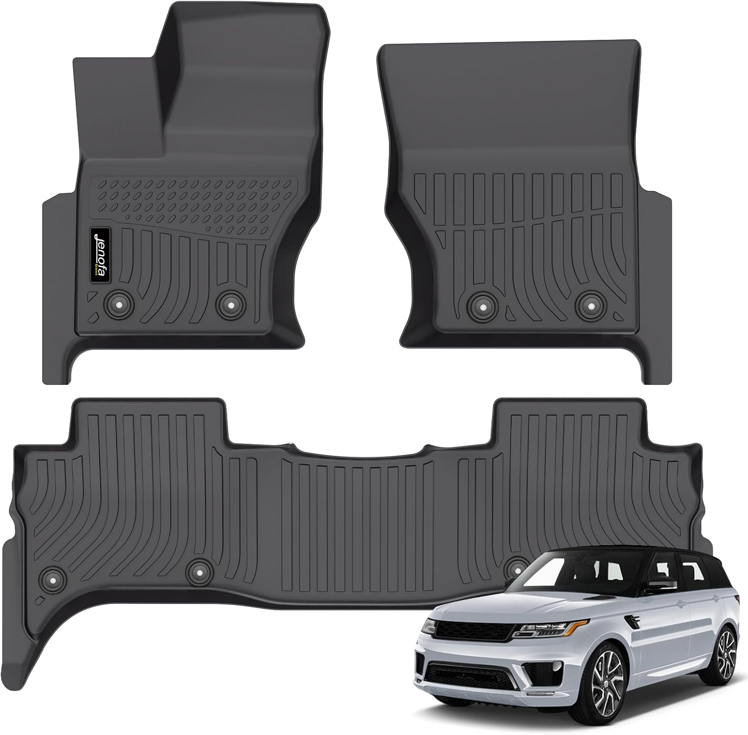 Jenofa-Car Floor Mats for Land Rover Range Rover Sport 2014-2022 All Weather Mats Automotive Floor Liner Custom Car Mat for Rover Sport Non-Slip Waterproof Durable Protector Accessories