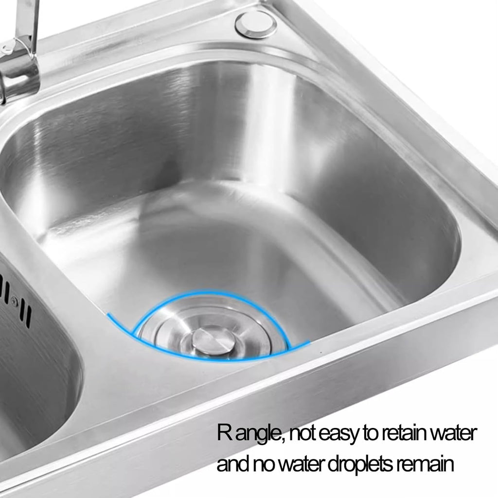 Wall-Mounted Kitchen Sink, Stainless Steel Utility Sink with Faucet, Double Bowl Sink for Washing Dishes, Easy to Clean, Saves Space (Color : Silver, Size : B(75x40x6cm)) (Silver A(75x40x6cm))