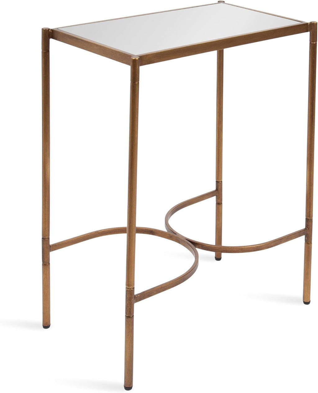 Kate and Laurel Catriona Modern Glam Metal Skinny Side Table, 19 x 11 x 24, Gold, Rectangular Slim Living Room End Table with Unique Geometric Base for Use as Bedroom Accent or Entryway Decor