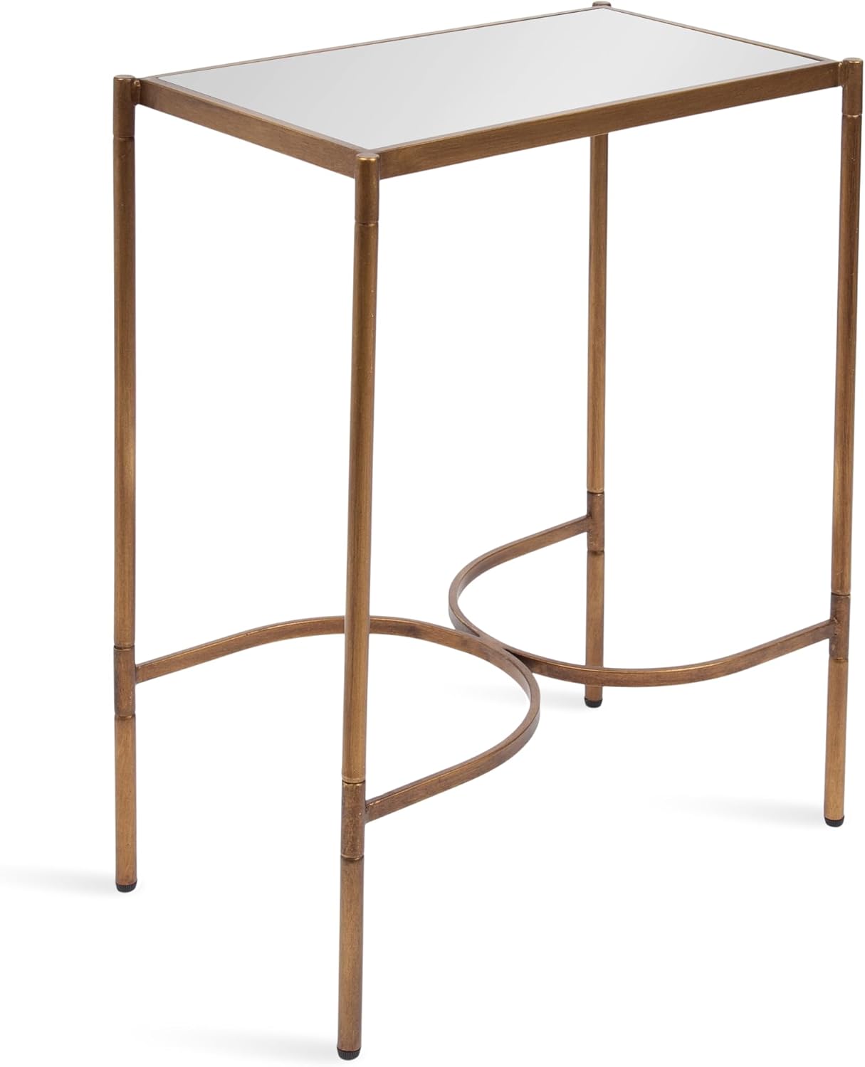 Kate and Laurel Catriona Modern Glam Metal Skinny Side Table, 19 x 11 x 24, Gold, Rectangular Slim Living Room End Table with Unique Geometric Base for Use as Bedroom Accent or Entryway Decor