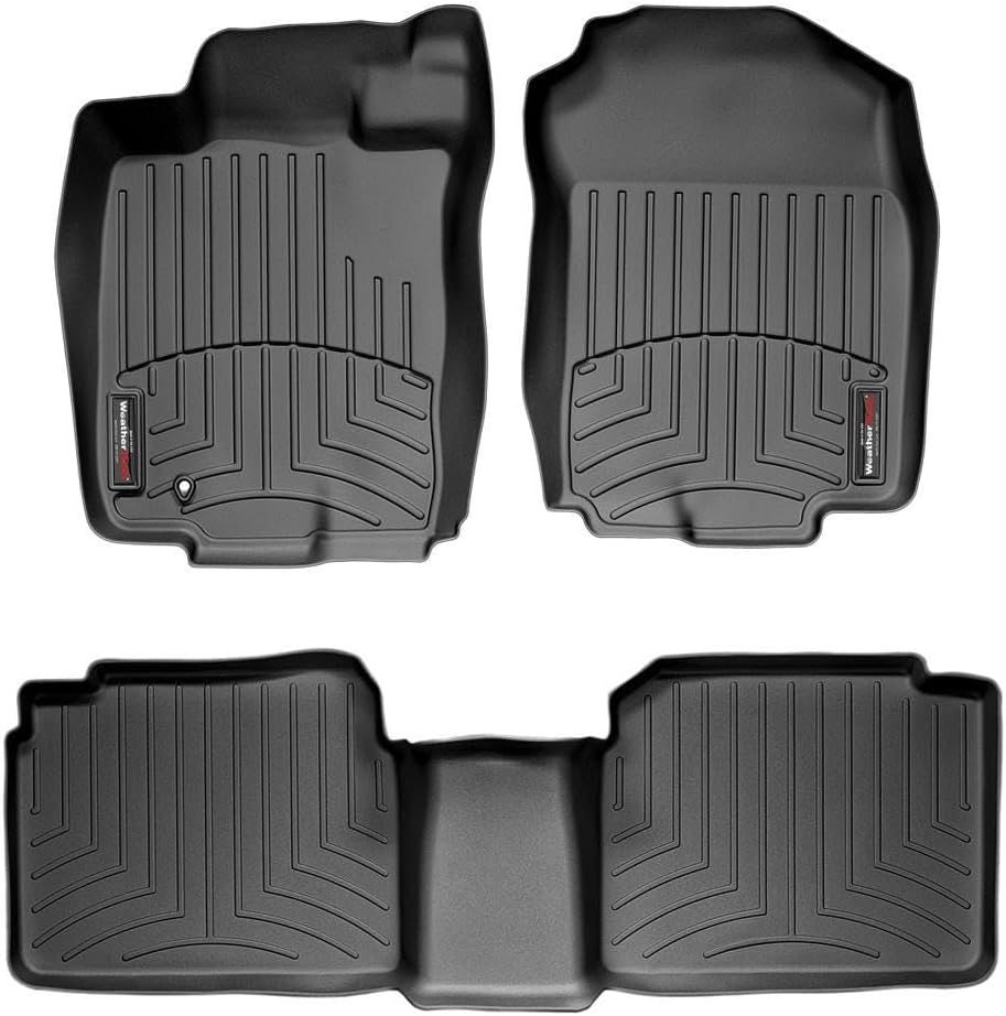 WeatherTech Custom Fit FloorLiners for Lincoln MKZ, Zephyr, Fusion - 1st & 2nd Row (44108-1-2), Black