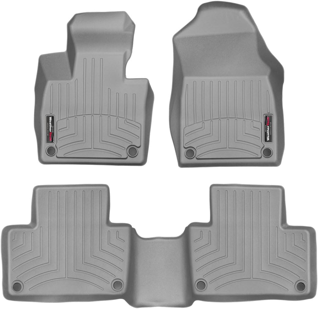 WeatherTech Custom Fit FloorLiners for Volvo XC90, XC90, XC90-1st & 2nd Row (46828-1-2), Grey