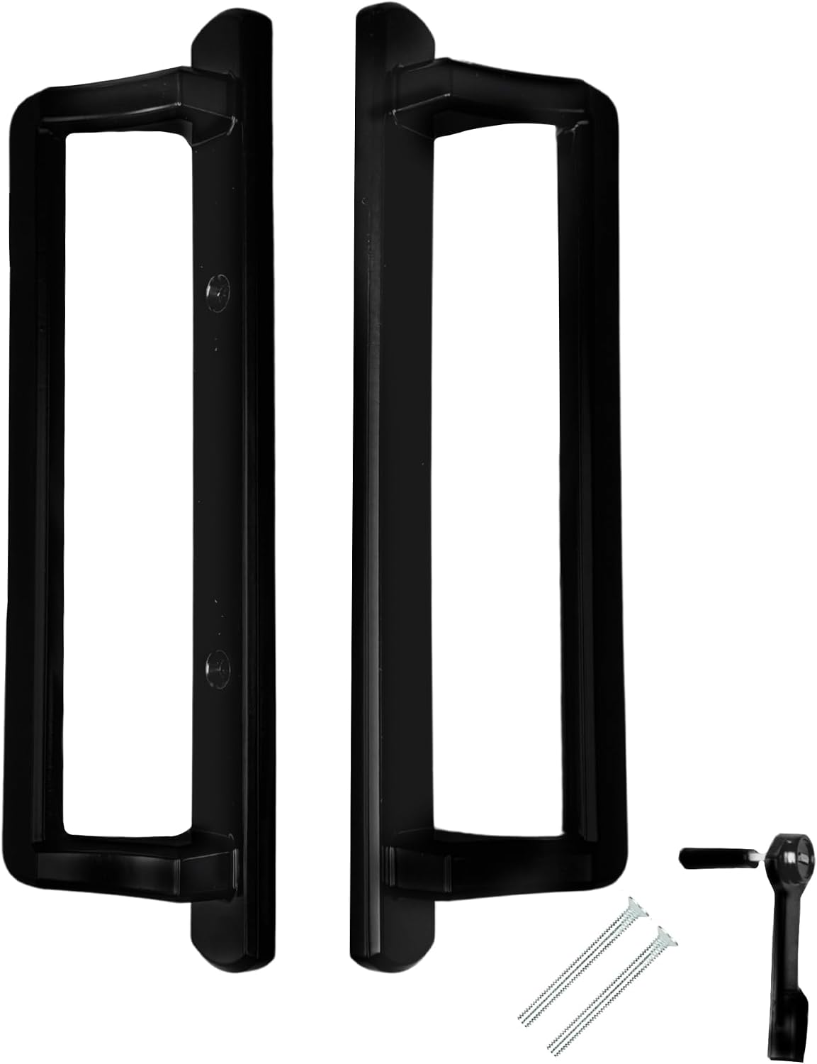 PGT 10' Sliding Glass Door Handle Set with Thumb Latch Lever, and Screws | Interior and Exterior Replacement Patio Door Handle with 3-7/8' Hole Spacing | Fix Repair PGT Door Hardware - Black
