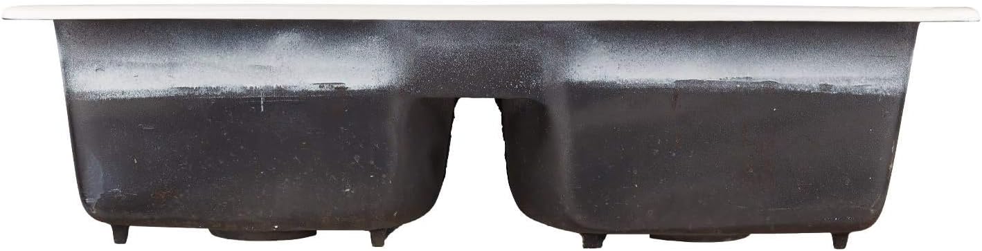 Signature Hardware 424859 Selkirk 43' Drop In Double Basin Cast Iron Kitchen Sink with 4 Faucet Holes at 8' Centers