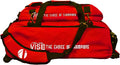 Vise Three Ball Tote Roller Bowling Bag with Shoe Pouch Red