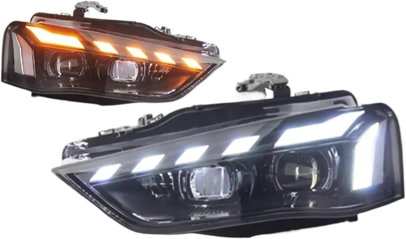 2 Pieces Car Light Fit for Audi A4 2013-2016 Headlight LED Projetor Head Lamp Daytime Running Light