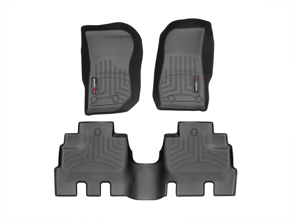 WeatherTech Custom Fit FloorLiners for Jeep Wrangler JK Unlimited 4-Door, Wrangler Unlimited 4-Door, Wrangler Unlimited 4-Door - 1st & 2nd Row (44573-1-2), Black