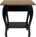 Peaceful Classics Wooden End Table- Amish Handmade Slim Side Table for Living Room, Bedroom, Entry Way, & Hallway, Thin Narrow End Table with 2-Tiered Shelves for Display & Storage, Black