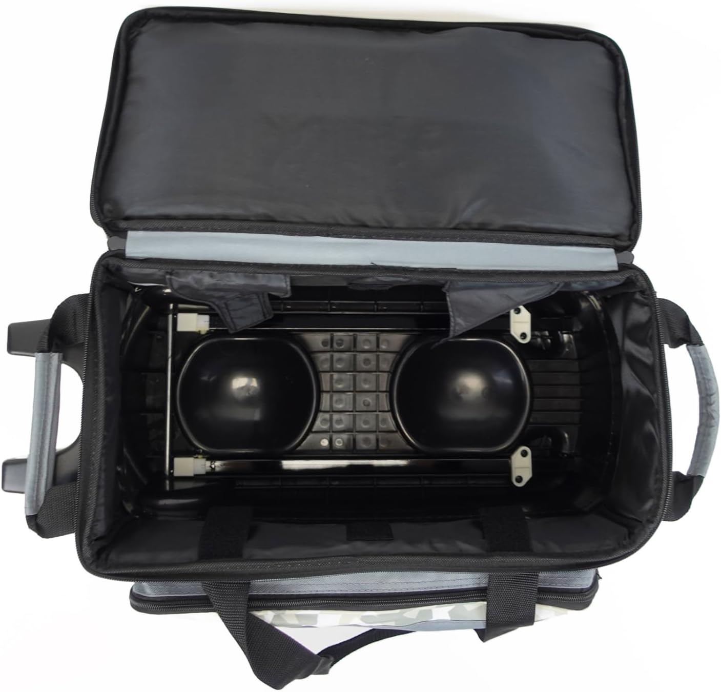 ELITE Deluxe 2 Ball Bowling Bag with 5' Smooth Wheels - Large Accessory Pocket, Shoe Compartment, 36' Extendable Handle