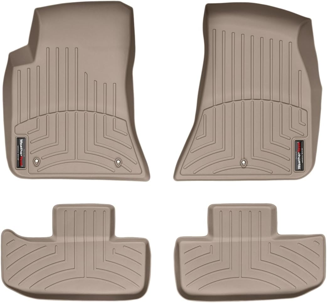 WeatherTech Custom Fit FloorLiners for Dodge Challenger - 1st & 2nd Row (45386-1-2), Tan