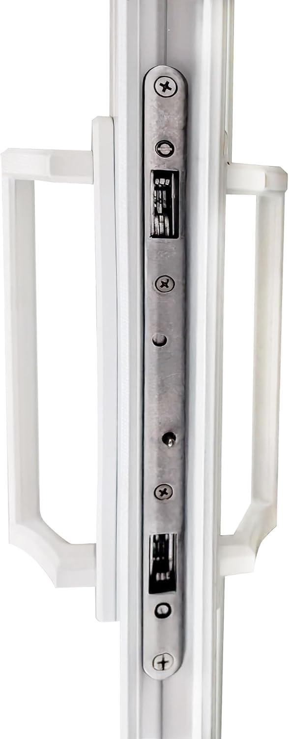 10' PGT Sliding Door Handle Set | PGT Interior and Exterior Sliding Door Handle with 3-7/8' Hole Spacing | Handle Replacement for Patio Glass Door | Mortise Lock NOT Included (White)