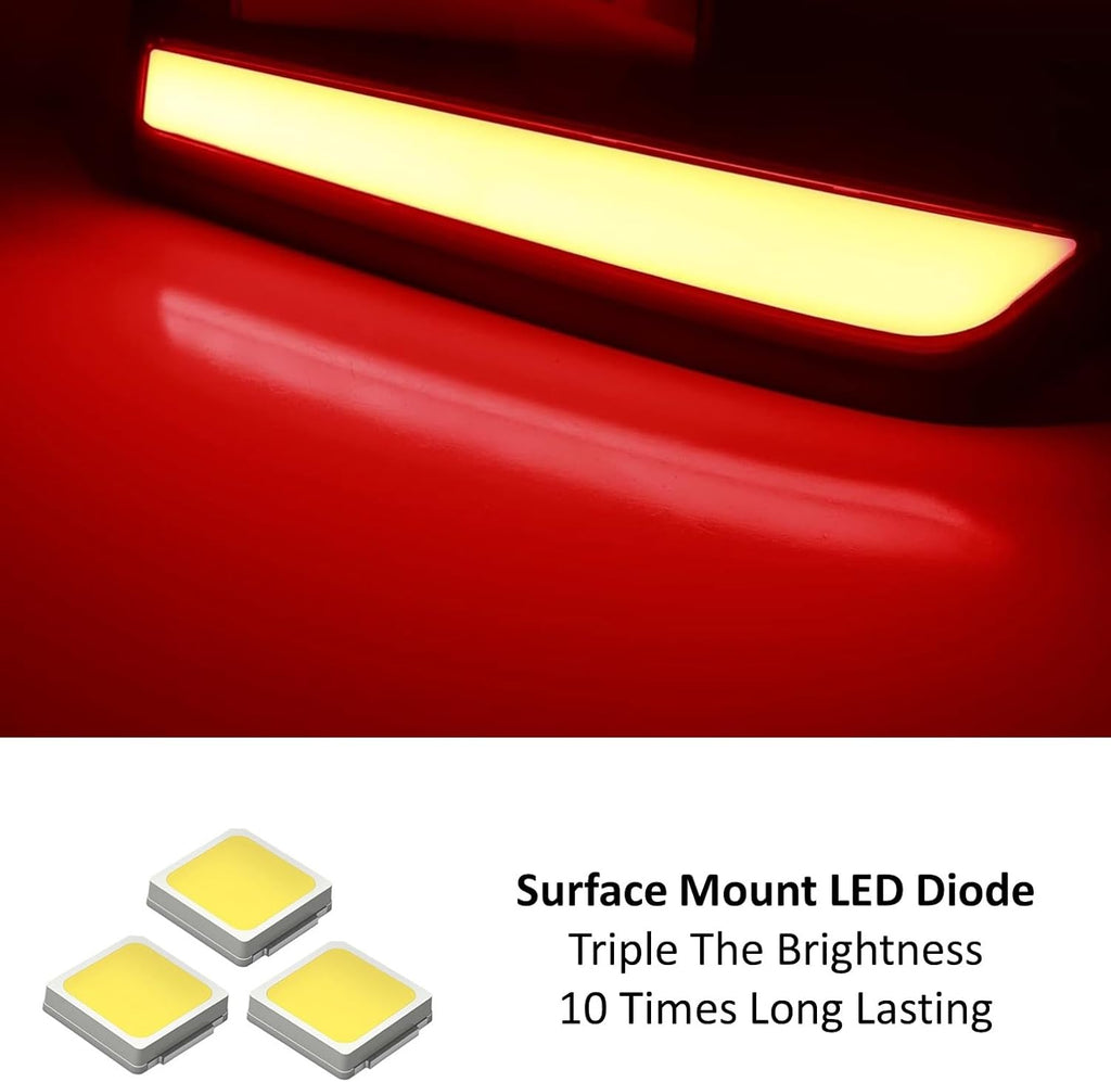 iJDMTOY Smoked Lens Full LED Rear Window Pillar Vertical Fit Tail/Brake Light Bar Kit Compatible With 2010-2024 Toyota 4Runner, Replace OEM LH/RH Rear Windshield Outside Liftgate Molding Trims