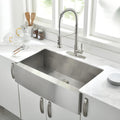 33 Inch Farmhouse Sink Stainless Steel -VOKIM 33x22 Inch Apron Front Kitchen Sink 16 Gauge 304 Stainless Steel Single Bowl Farm Sink