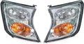 Car Front Bumper Headlight Side Marker Corner Turn Signal Light Lamp No Bulb For Nissan For Patrol Y61 2001 2002 2003 2004 Wing Mirror Indicator(White Right)(Yellow 1pair)