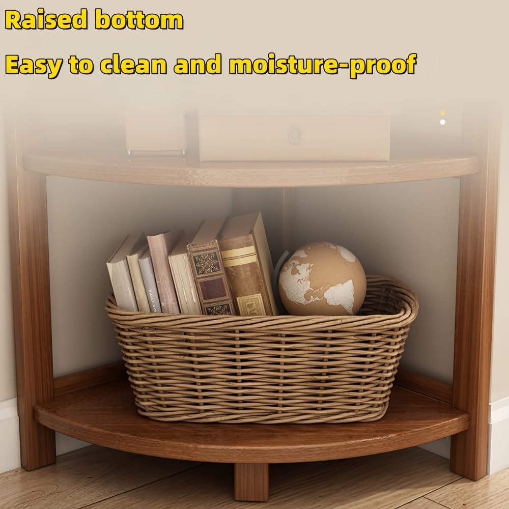 Wooden Corner Bookshelf, 3/4/5/6 Tier Tall Narrow Bookcase, Modern Corner Shelf Stand for Living Room, Bedroom, Office(Red,5th Floor: 130cm)