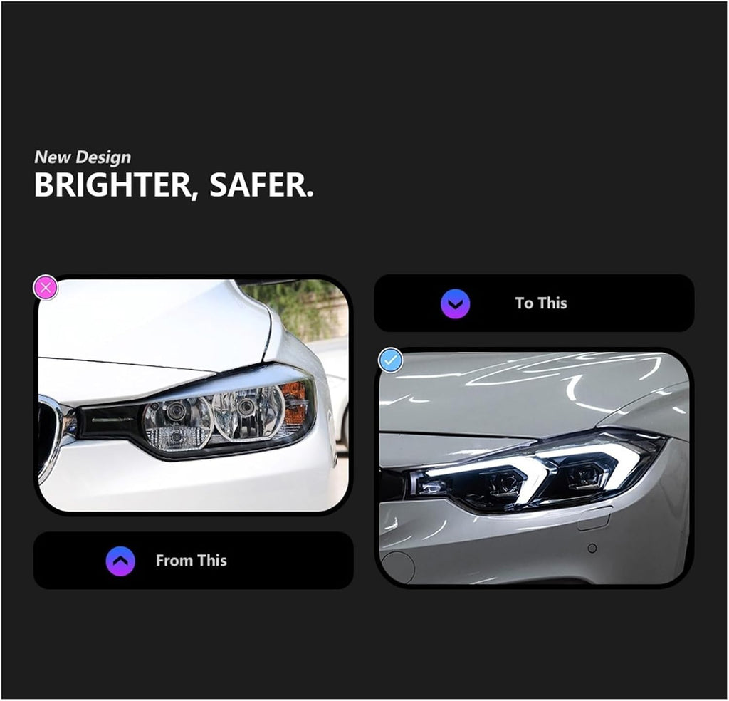Car Lights Compatible With BMW 2012-2019 F30 LED Headlight F31 Head Lamp 318i 320i 325i 328i 330i 335i DRL Automotive Accessories(For 16-19 LED)