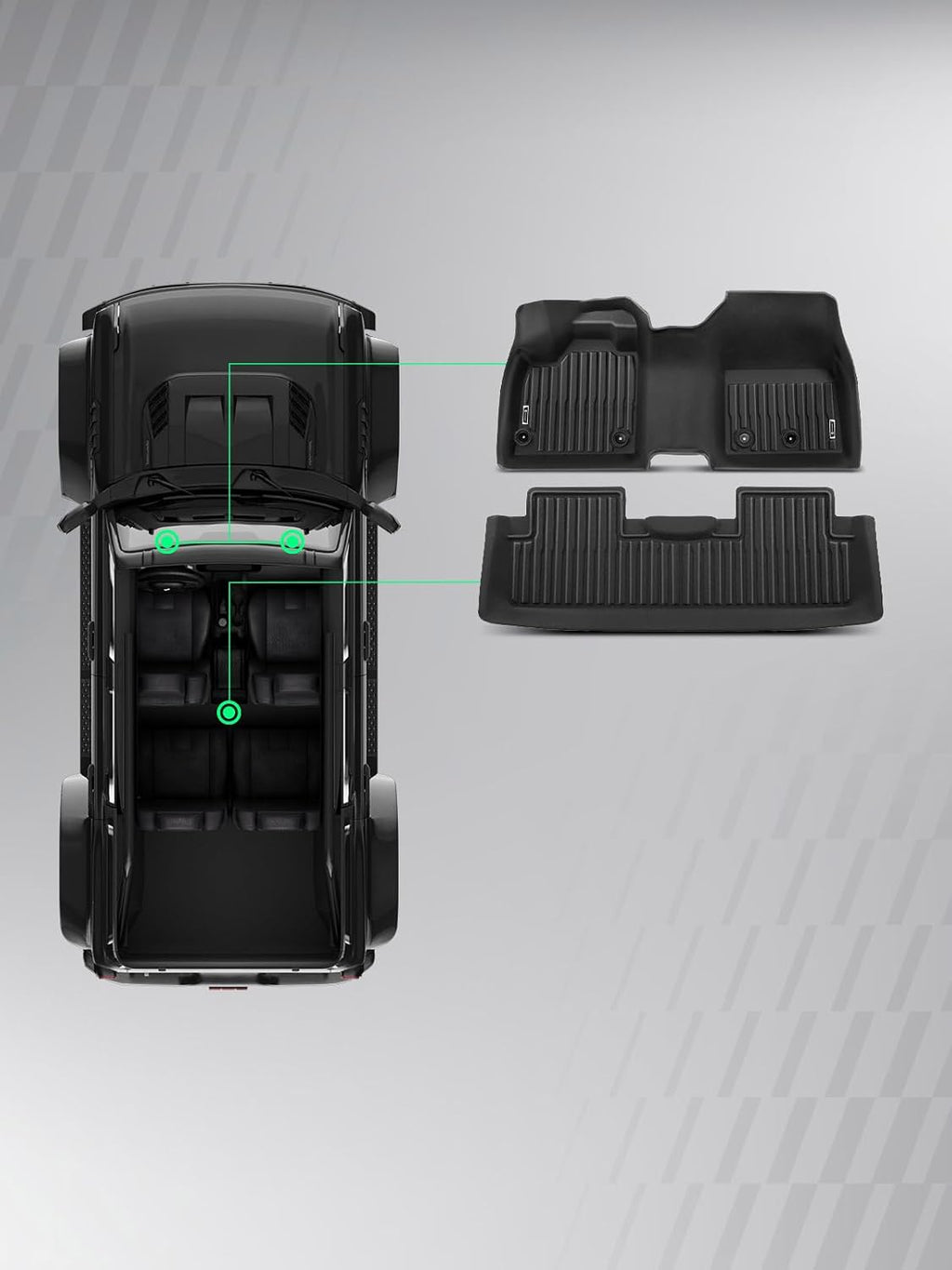 YHTAUTO Floor Mats Fit Nissan Ariya 2023-2026, TPE Floor Liners All-Weather Protection Custom Fit, 1st & 2nd Row, Set of 2 Black