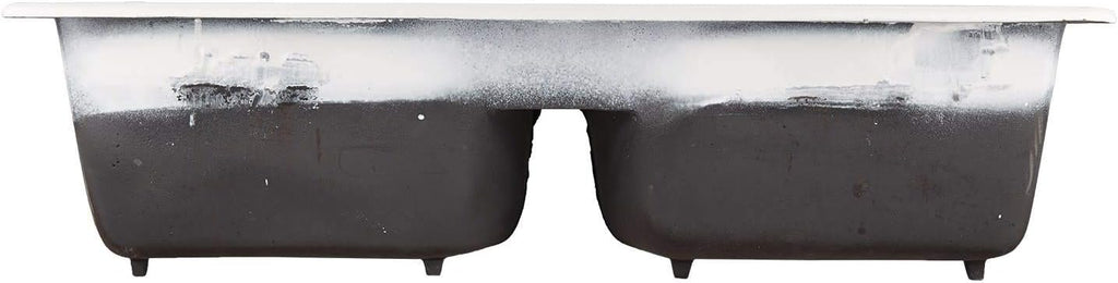 Signature Hardware 424859 Selkirk 43' Drop In Double Basin Cast Iron Kitchen Sink with 4 Faucet Holes at 8' Centers