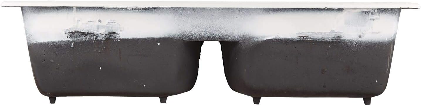 Signature Hardware 424857 Selkirk 43' Drop In Double Basin Cast Iron Kitchen Sink with 4 Faucet Holes at 8' Centers