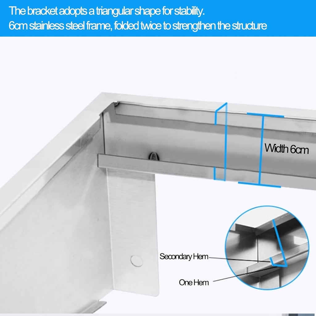 Wall-Mounted Kitchen Sink, Stainless Steel Utility Sink with Faucet, Double Bowl Sink for Washing Dishes, Easy to Clean, Saves Space (Color : Silver, Size : B(75x40x6cm)) (Silver A(75x40x6cm))