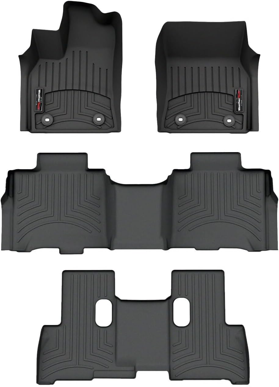 WeatherTech Custom Fit FloorLiners for Toyota Sequoia, Sequoia, Full Set (441784-1-2-3), Black