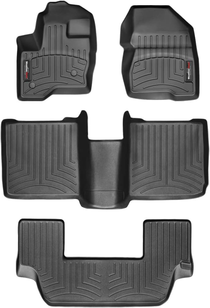 WeatherTech Custom Fit FloorLiners for Ford Flex, Flex, Full Set (443121-44208-2-3), Black
