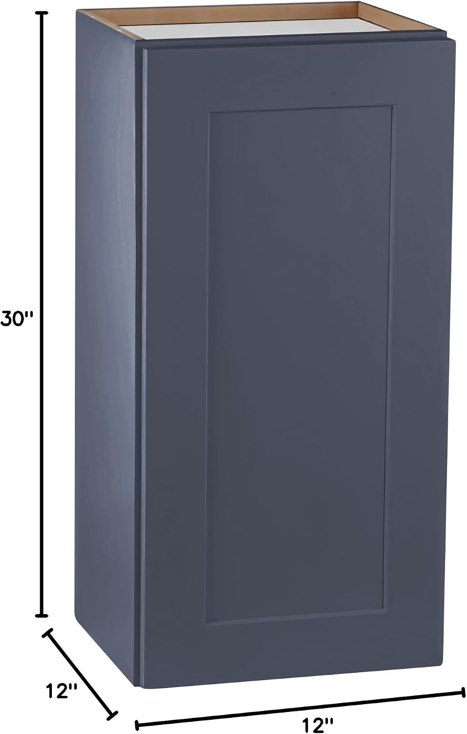 Small Bathroom Cabinets, Solid Wood Over the Toilet Storage Cabinet, Wall Mounted Organizers with Single Shaker Door & Shelves, Easy Assembly for Kitchen, Laundry Room, Corner(12'W×12'D×30'H) - Blue