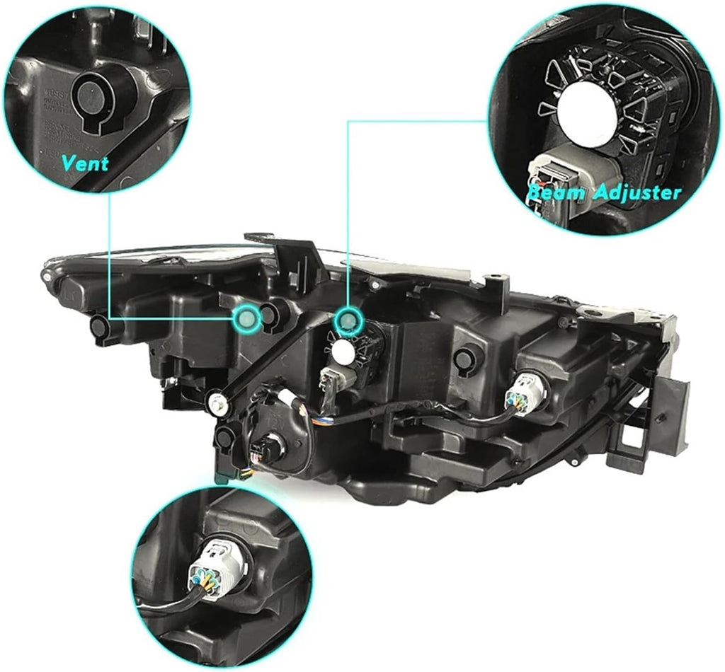 FULL LED No AFS Light Headlight Compatible With Mazda CX-5 2022 2023 2024 Car Front Lamp LED Headlight Assembly No DRL Car Accessories(Left)
