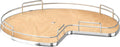 REV-A-SHELF 28' Maple Solid Bottom Kidney-Shaped Lazy Susan for Corner Base Cabinet w/Swivel Bearing
