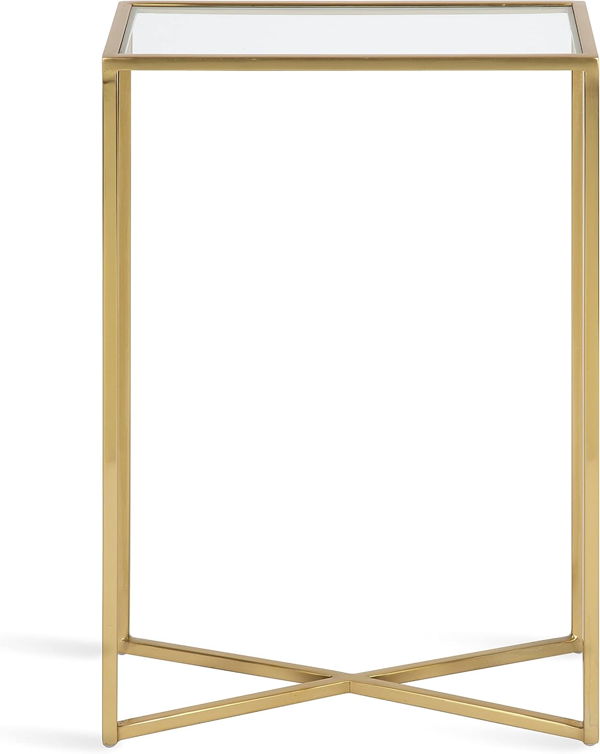 Kate and Laurel Jaspur Modern Slim Side Table, 16 x 8 x 24, Gold, Decorative Glam End Table for Use as Narrow Bedroom Nightstand or Living Room Accent