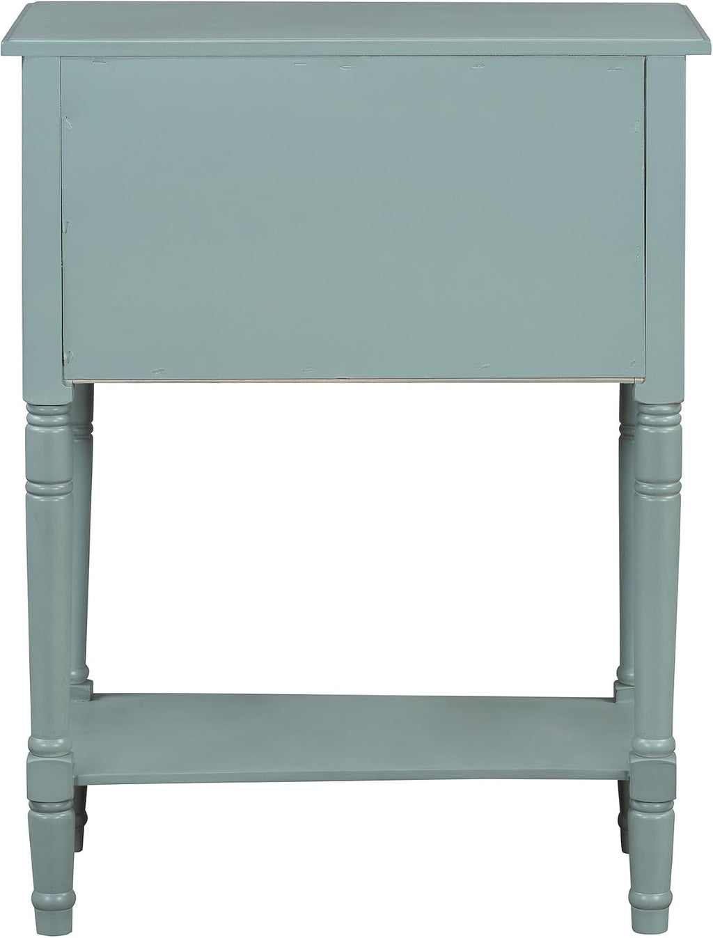 Knocbel Slim Antique Entry Console Table with 3 Drawers & Bottom Open Shelf, Solid Wood Narrow Sofa Couch Table for Entryway Hallway Living Room 23.7' W x 13' D x 31.4' H Light Blue