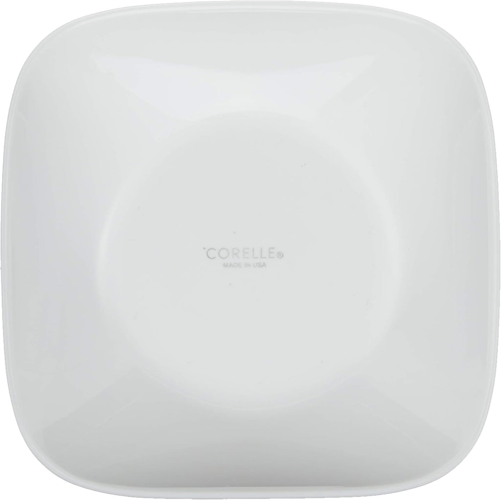 Corelle Vitrelle 18-Piece Service for 6 Dinnerware Set, Triple Layer Glass and Chip Resistant & Vitrelle 1-Qt Serving Bowl 2-Pack, Large Serving Bowl, White