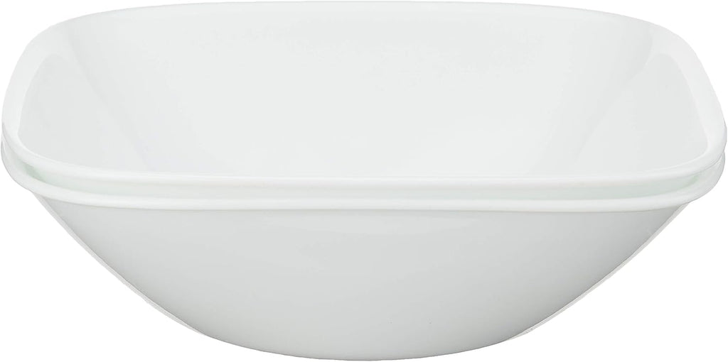 Corelle Vitrelle 18-Piece Service for 6 Dinnerware Set, Triple Layer Glass and Chip Resistant & Vitrelle 1-Qt Serving Bowl 2-Pack, Large Serving Bowl, White