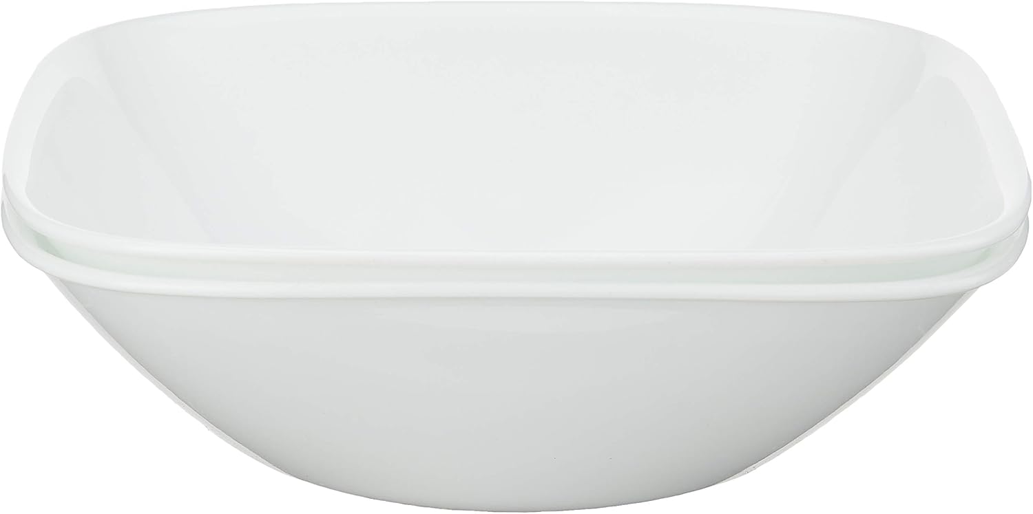 Corelle Vitrelle 18-Piece Service for 6 Dinnerware Set, Triple Layer Glass and Chip Resistant & Vitrelle 1-Qt Serving Bowl 2-Pack, Large Serving Bowl, White