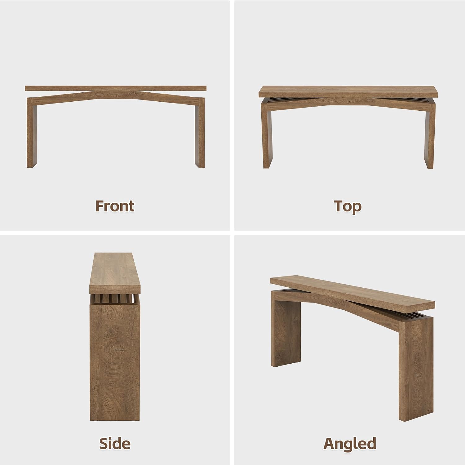 Epecoya Console Tables for Entryway 63-Inch, Wooden Sofa Tables Narrow Long Behind Couch Farmhouse, Modern Entryway Tables Rectangular for Entrance, Home, Living Room, Natural Brown