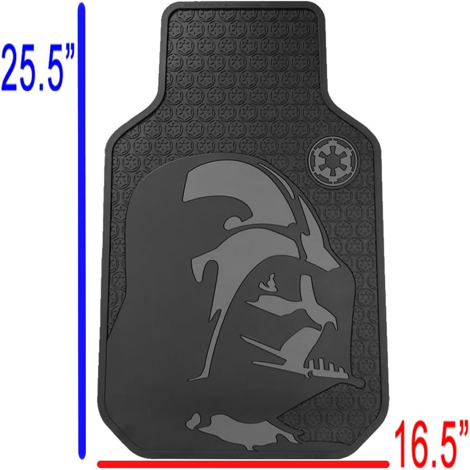 Star Wars Darth Vader with Galactic Empire Logo Car Truck SUV Front & Rear Seat Rubber Floor Mats - 4PC