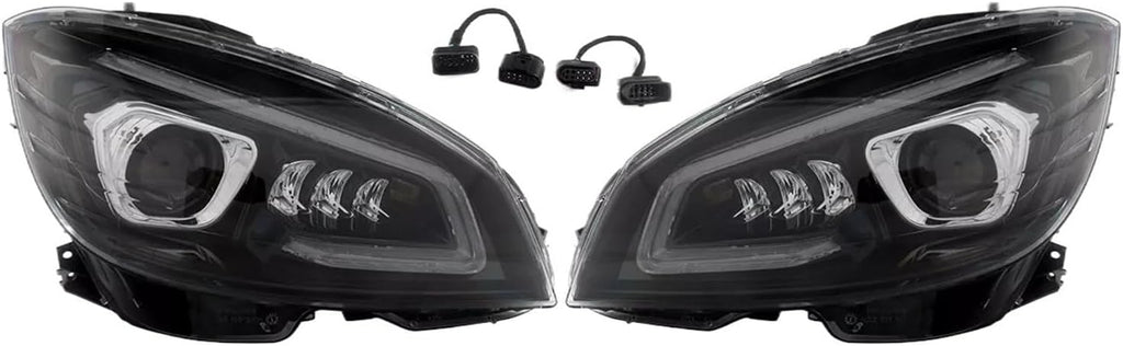 Car Lights Compatible With Mercedes Benz C Class S204 W204 2007-2011 Headlight Assembly Pair Front Headlights GT Style Headlamp Smoked