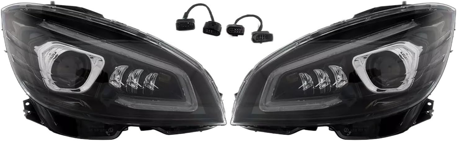 Car Lights Compatible With Mercedes Benz C Class S204 W204 2007-2011 Headlight Assembly Pair Front Headlights GT Style Headlamp Smoked